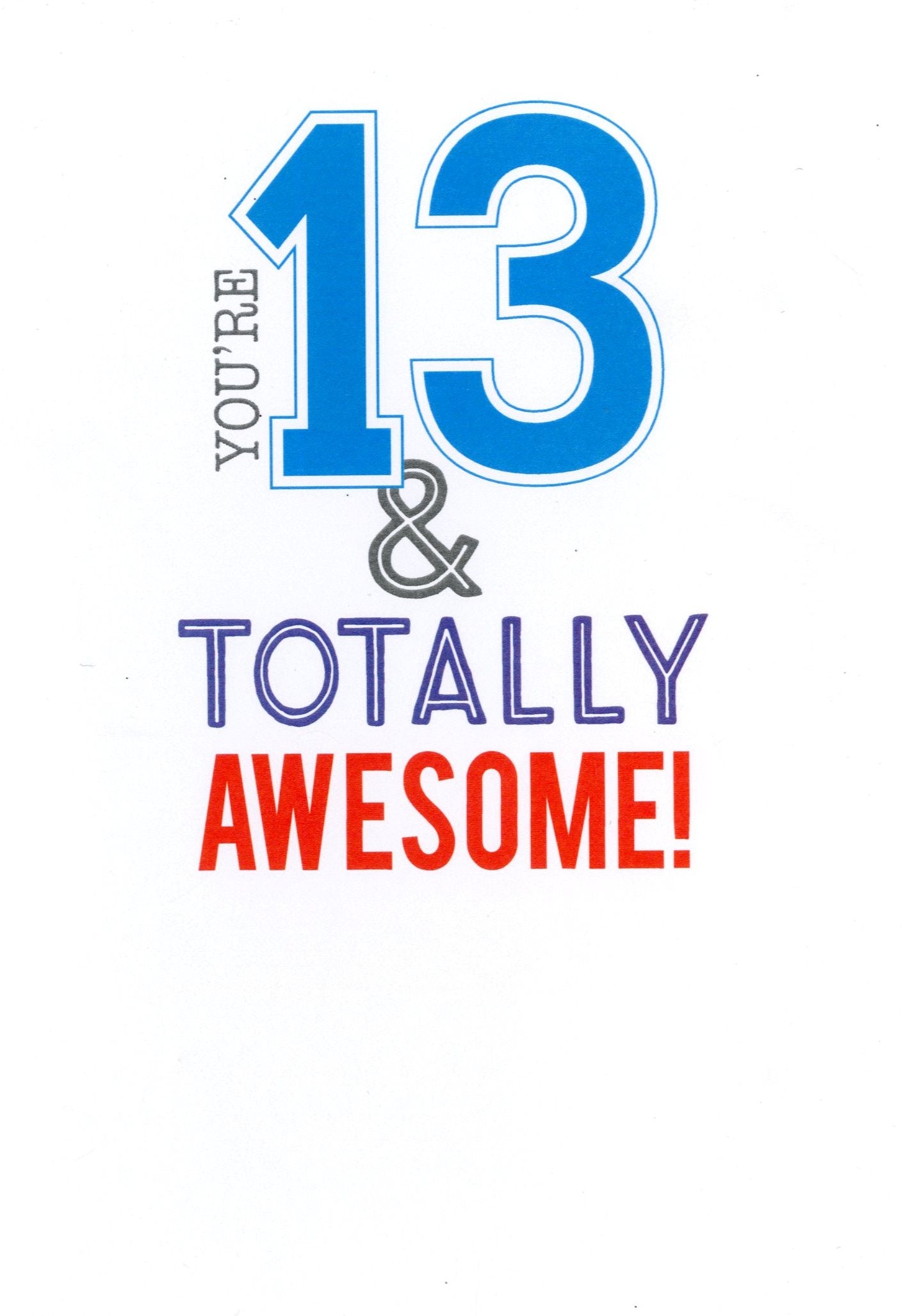 13 & Totally Awesome Birthday Greeting Card