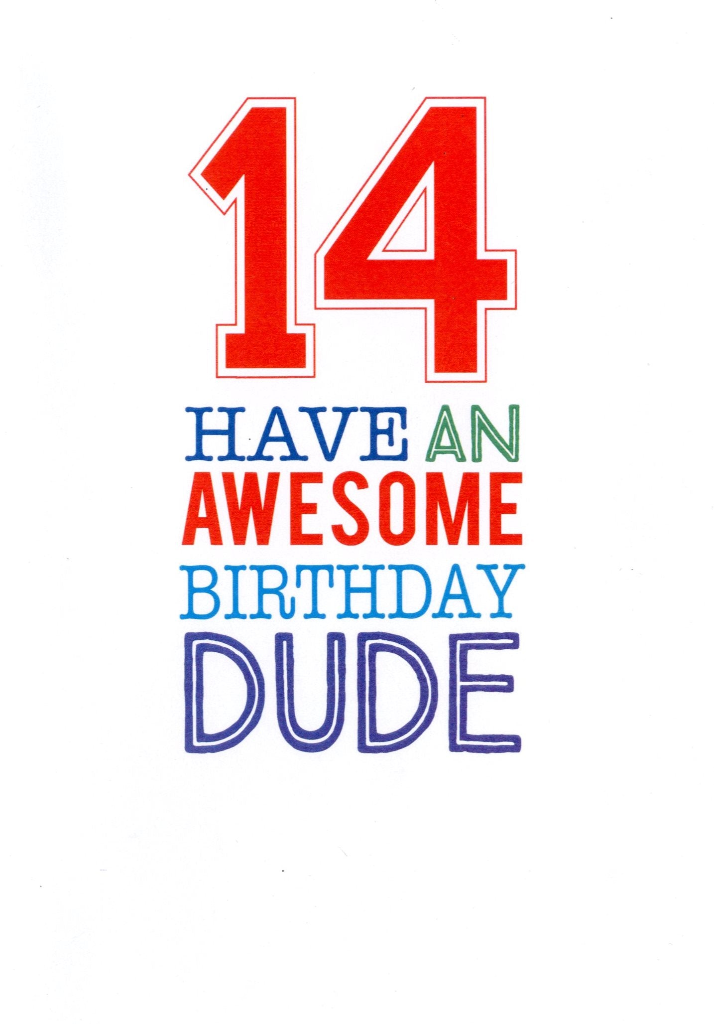 Boys 14th Birthday Greeting Card