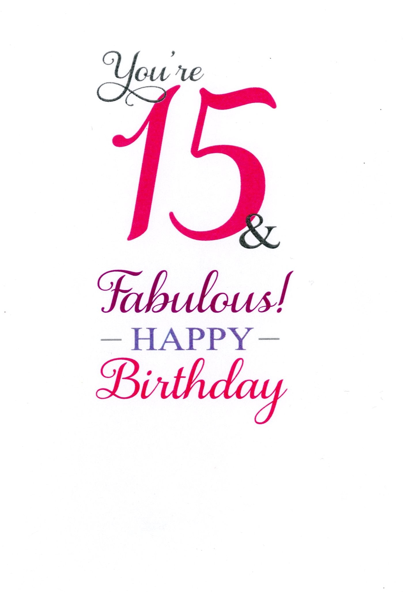 Girls 15th Birthday Greeting Card