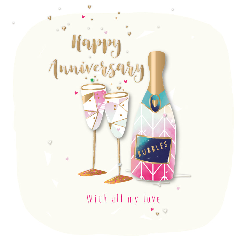 Happy Anniversary Embellished Anniversary Greeting Card