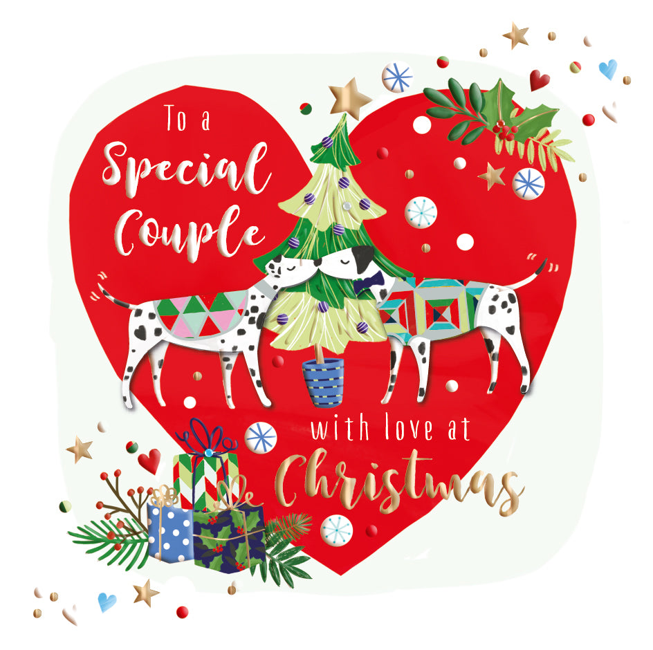 To A Special Couple Embellished Christmas Greeting Card