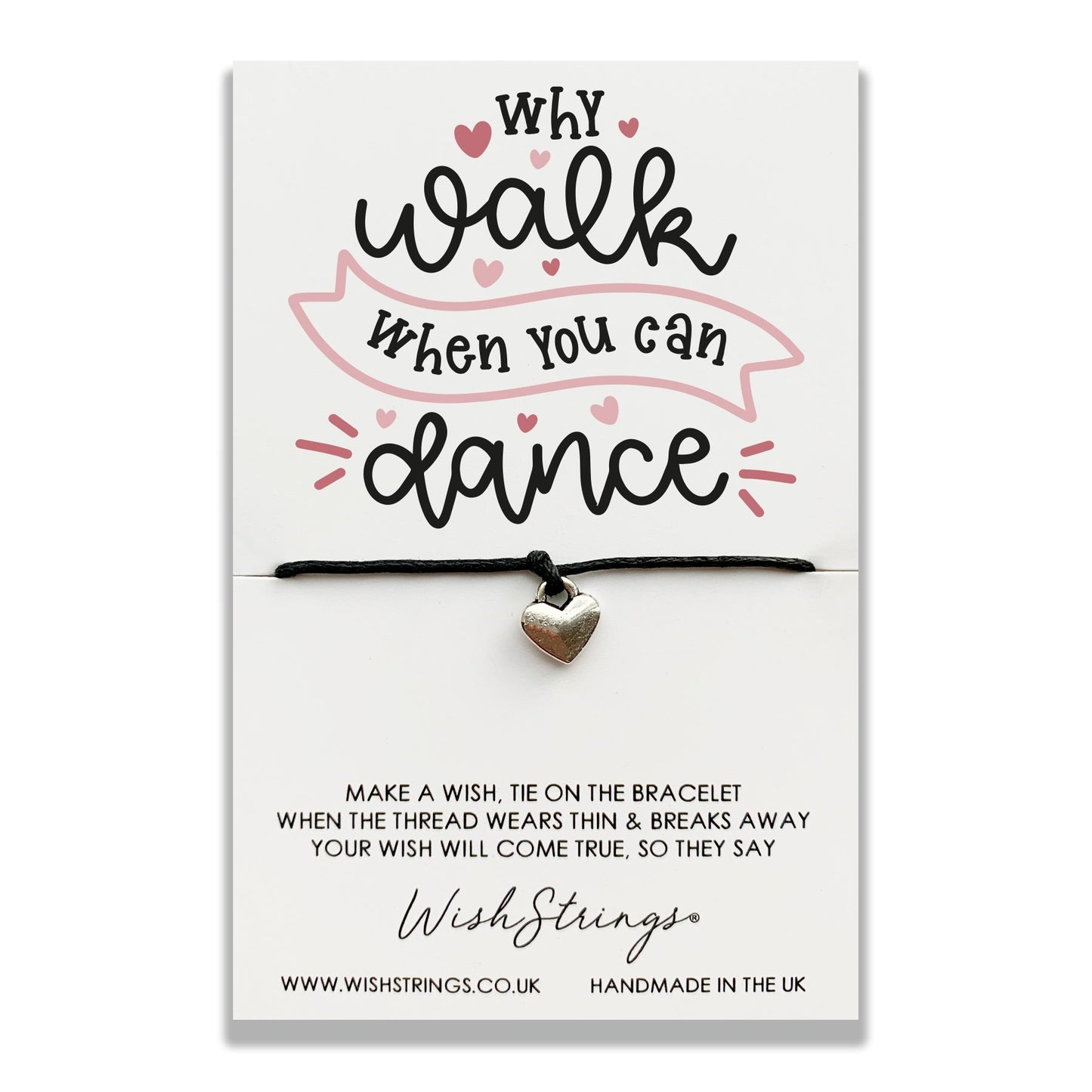 Why Walk You Can Dance Wish String Bracelet With Lucky Charm