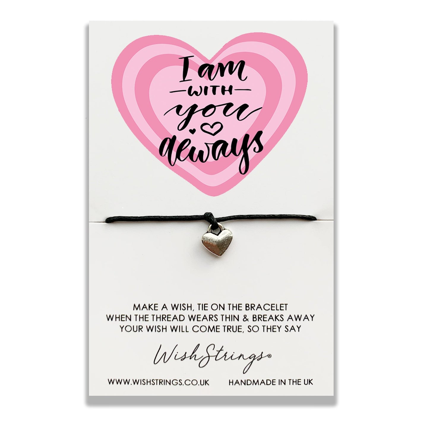I Am With You Always Wish String Bracelet With Lucky Charm