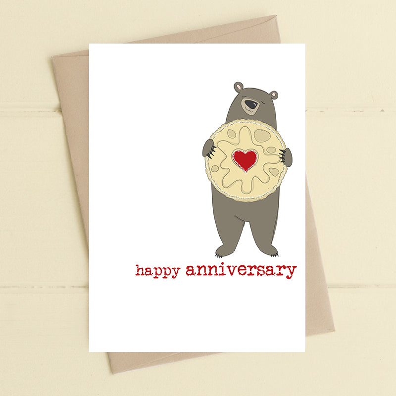 Happy Anniversary Bear Hug Anniversary Greeting Card