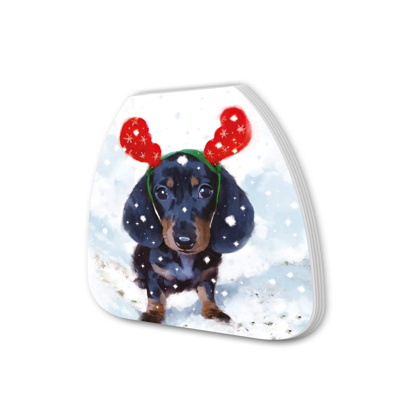 Sausage Dog Festive Shaped Christmas Notepad