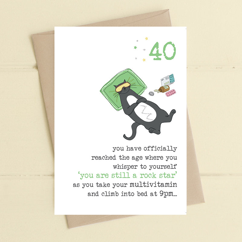 Still A Rock Star 40th Birthday Greeting Card