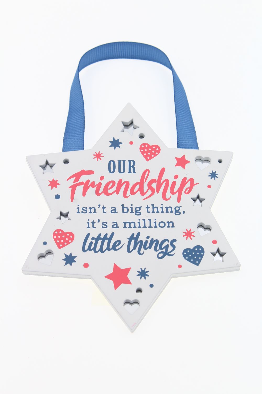 Our Friendship Reflective Words Hanging Plaque With Ribbon