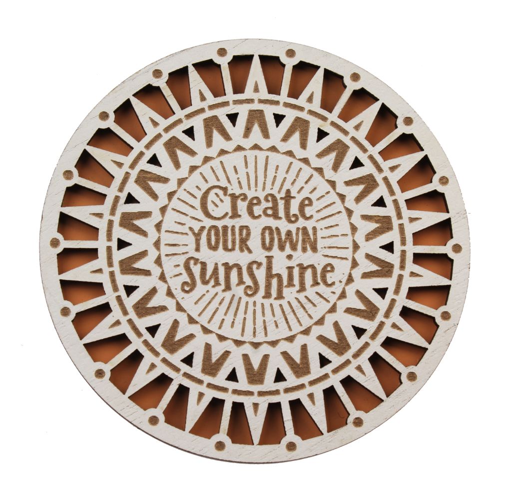 Create Your Own Sunshine Woodcut Coaster