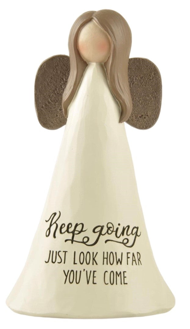 Feather & Grace Angel Figurine Keep Going You've Come So Far Guardian Angel