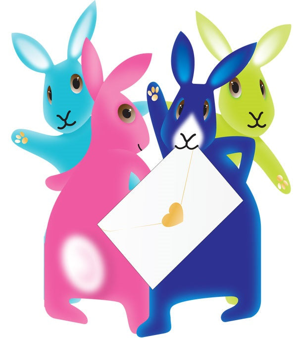 Party Bunnies 3D Animal Shaped Any Occasion Greeting Card