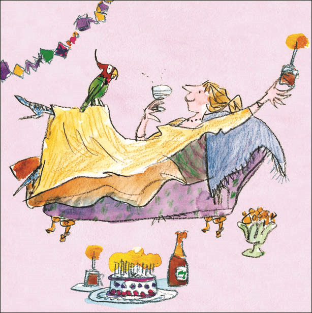 Quentin Blake As A Parrot Happy Birthday Greeting Card