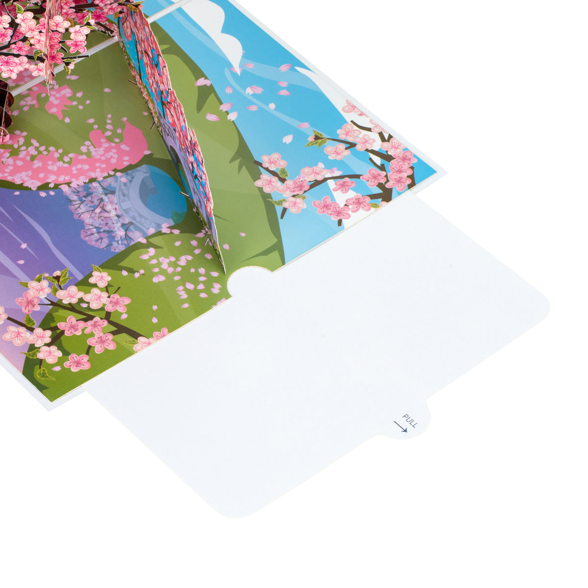 Pink Cherryblossom Pop-Up Any Occasion Greeting Card Blank Inside