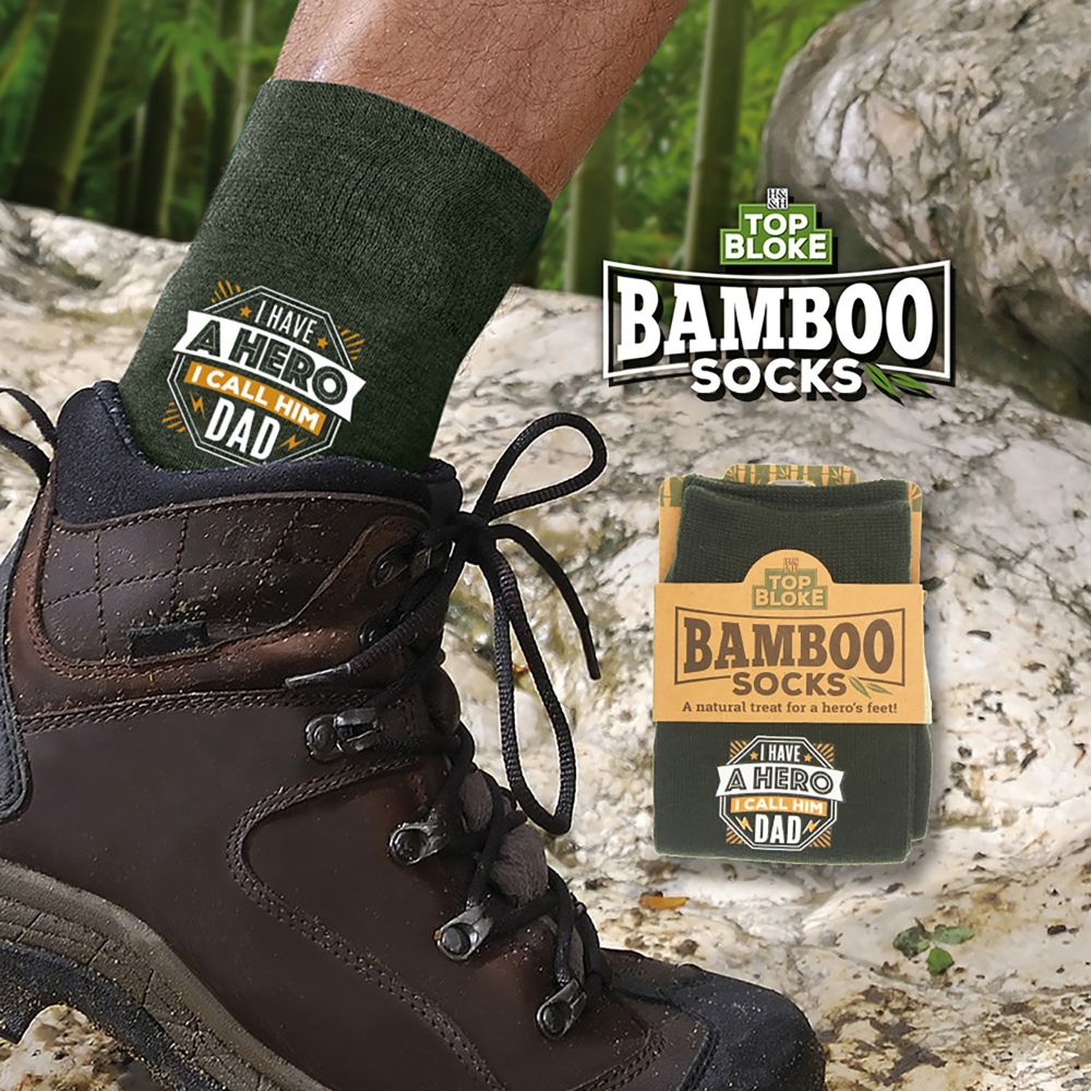 Dad My Hero Top Bloke Bamboo Socks Mens UK 6-11