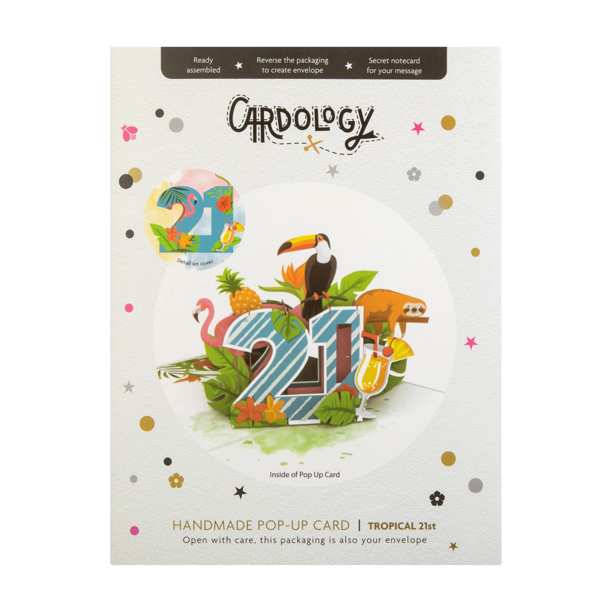 Tropical 21st Birthday Pop Up Greeting Card