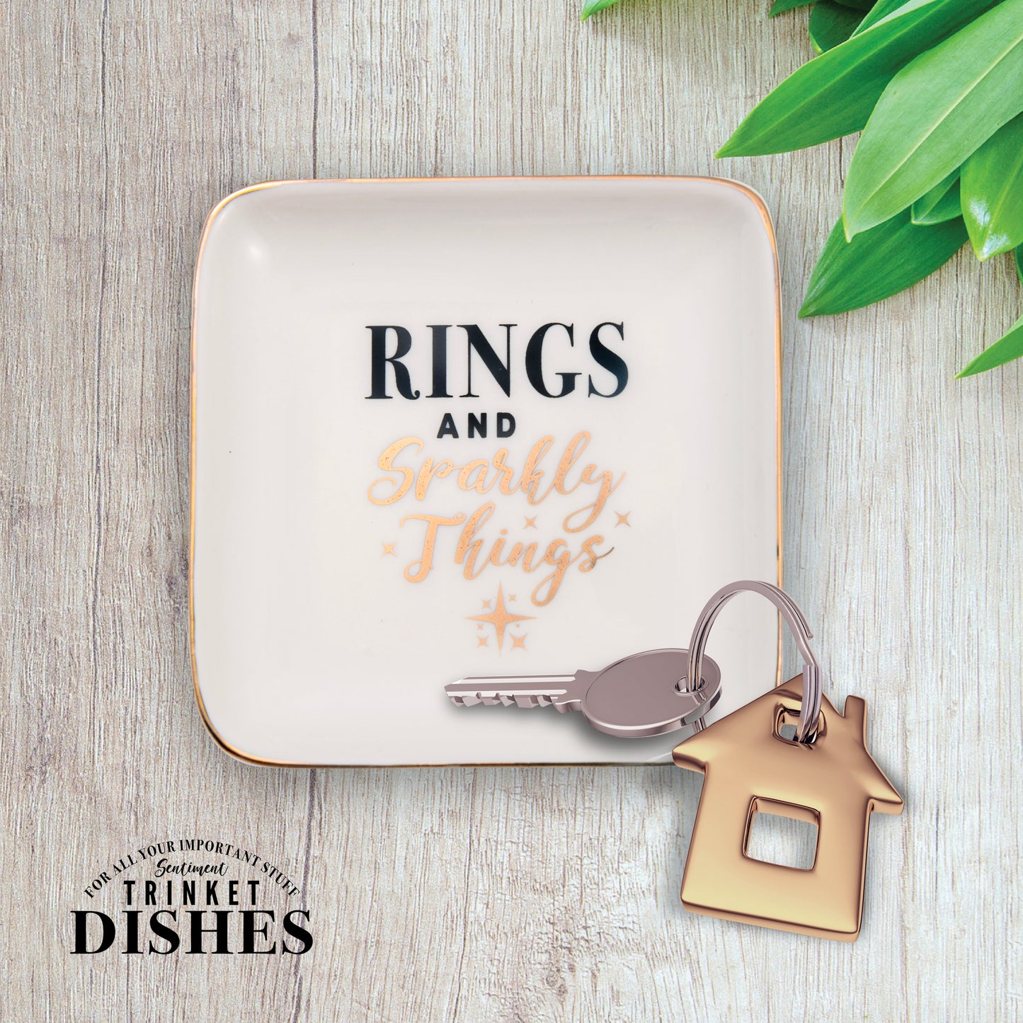 Rings & Sparkly Things Ceramic Trinket Tray