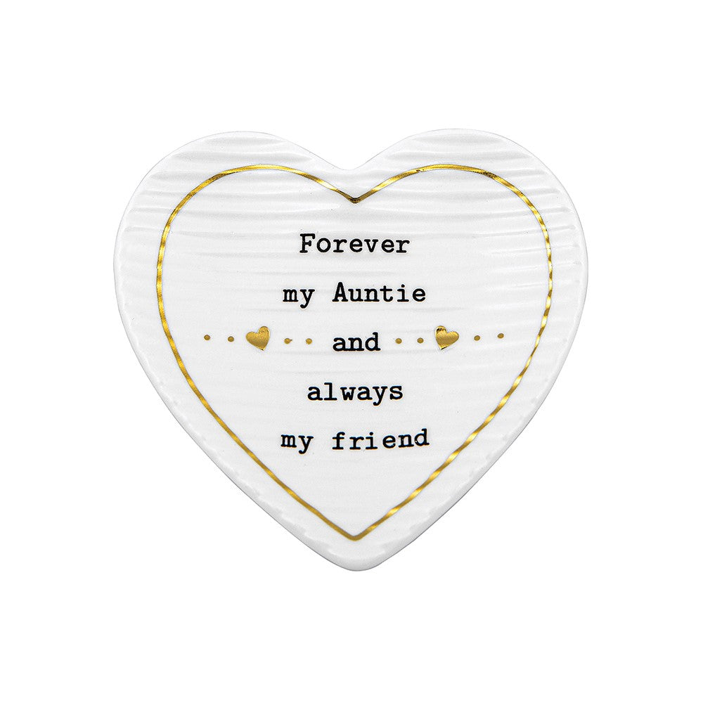 Thoughtful Words My Auntie Ceramic Heart Shaped Trinket Tray