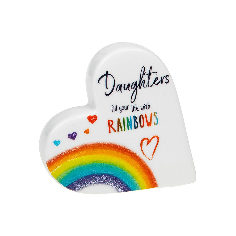 Daughters Fill Your Life With Rainbows Rainbow Standing Heart In Gift Box