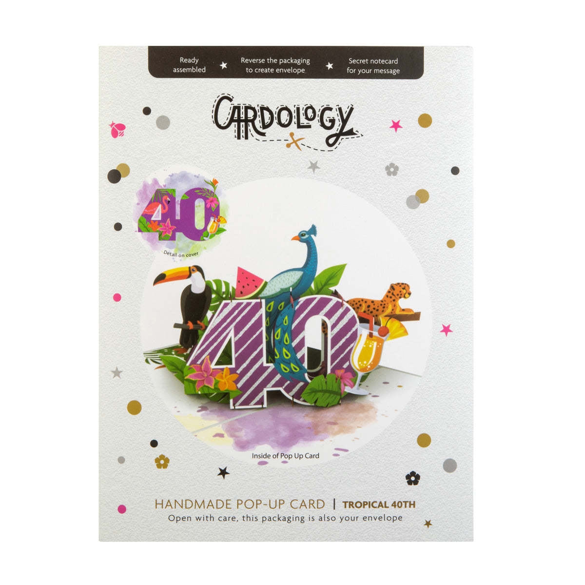 Tropical 40th Birthday Pop Up Greeting Card