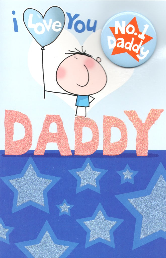 No. 1 Daddy I Love You Happy Father's Day Card With Badge – Love Kate's