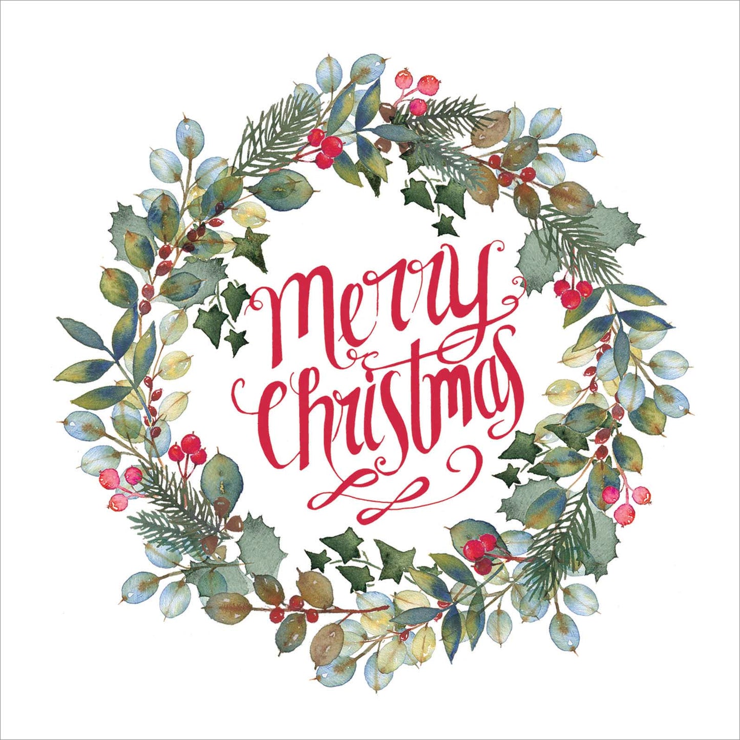 Pack of 8 Christmas Wreath NSPCC Charity Christmas Cards