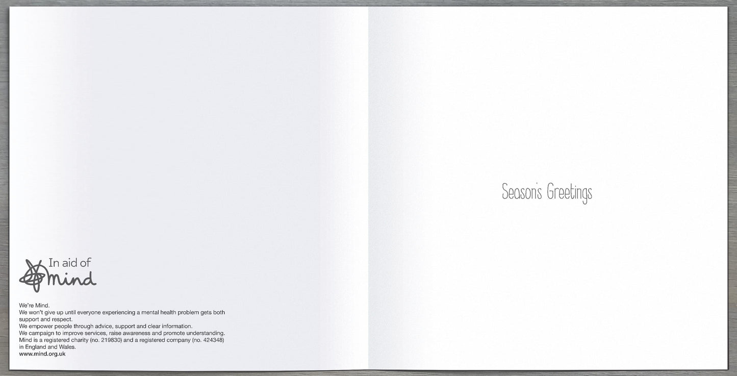 Pack of 8 Majestic Snowy Stag In Aid Of Mind Charity Christmas Cards