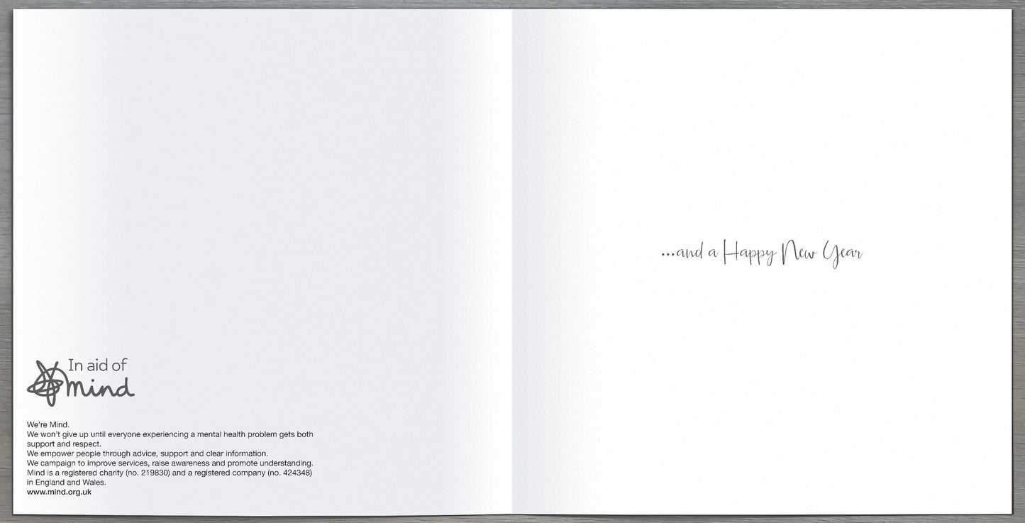 Pack of 8 Festive Christmas Tree In Aid Of Mind Charity Christmas Cards