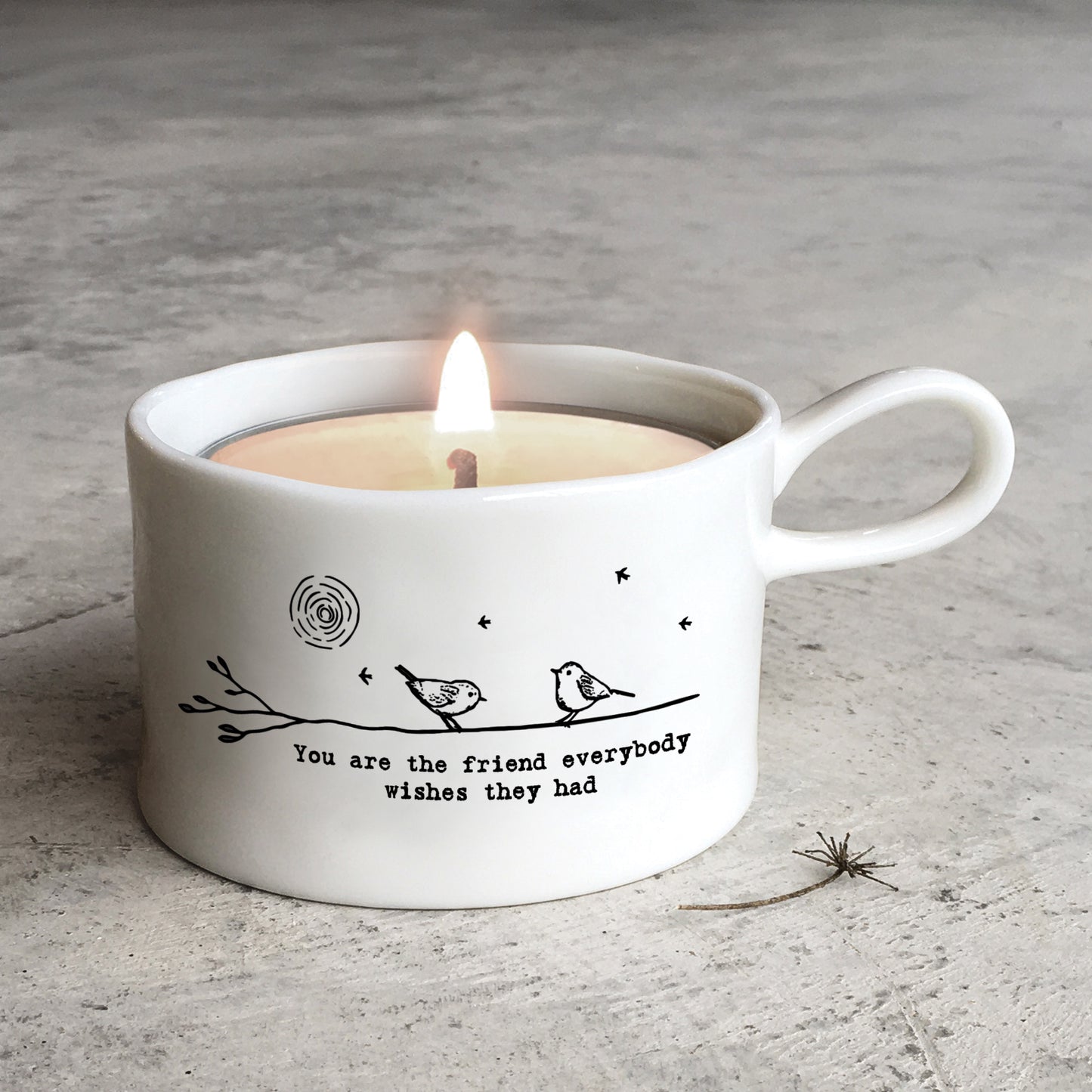 East Of India Friend Everybody Wishes They Had Candle In A Tin Inside Handled Candle Holder