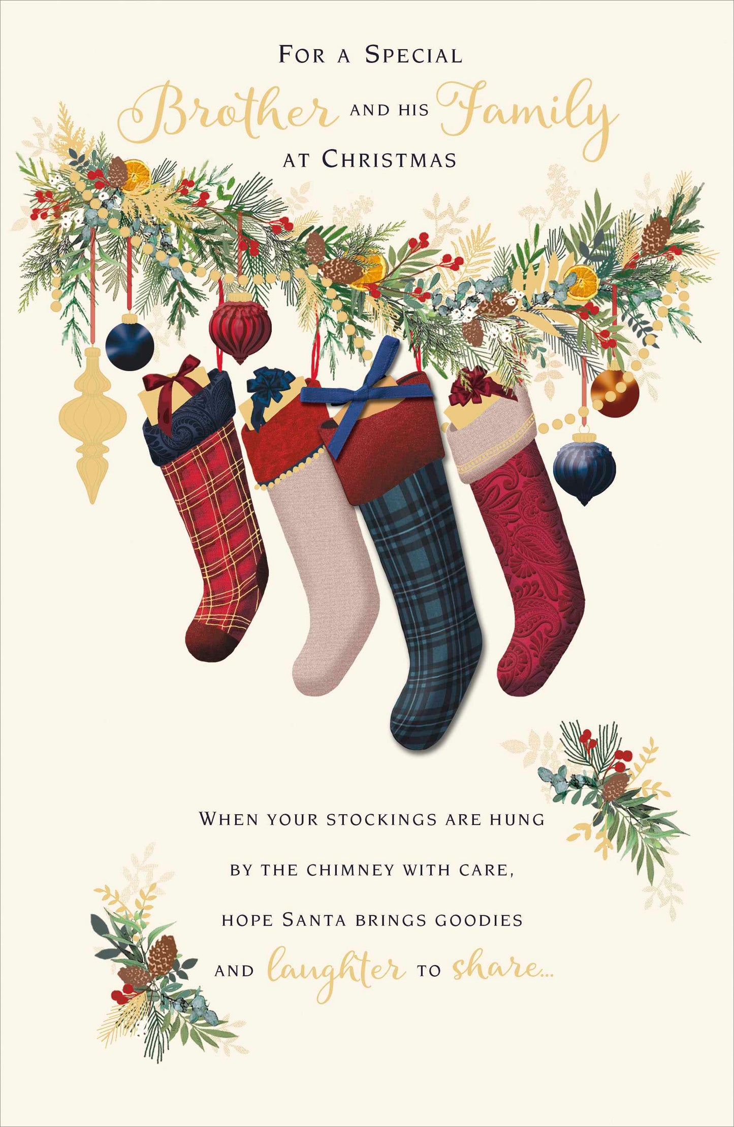 Special Brother & Family Traditional Christmas Greeting Card