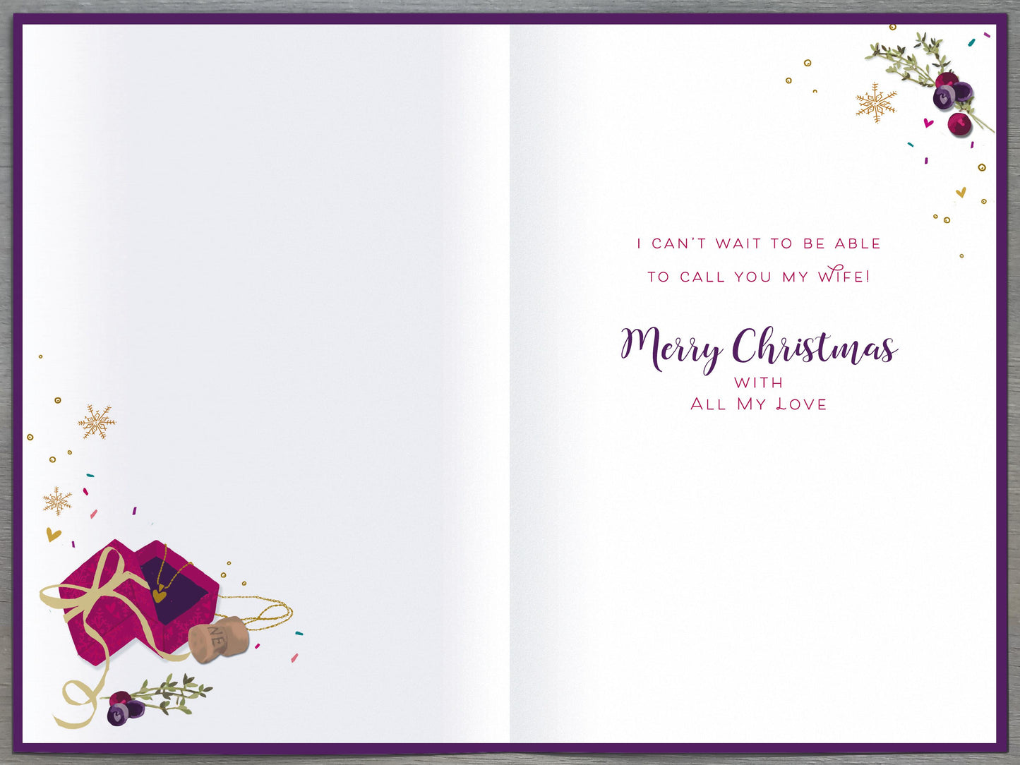 Lovely Fiancee Traditional Foiled Christmas Greeting Card