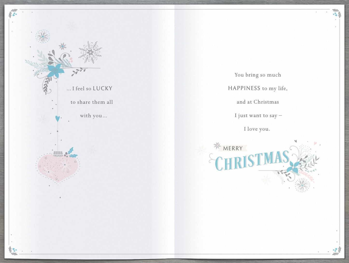 Beautiful Lady In My Life Traditional Embellished Christmas Card