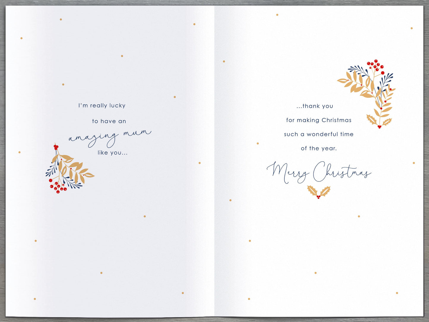 Mum From Your Son Traditional Foiled Christmas Greeting Card