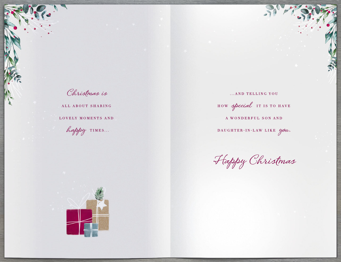 Son & Daughter-In-Law Traditional Foiled Christmas Greeting Card
