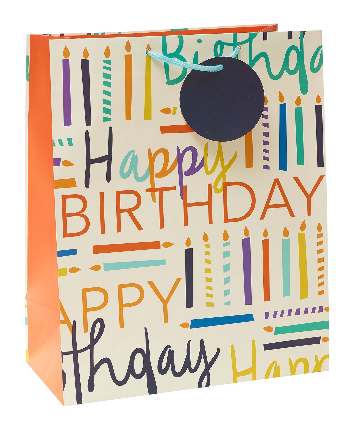 Happy Birthday Candle Themed Large Gift Bag With Tag