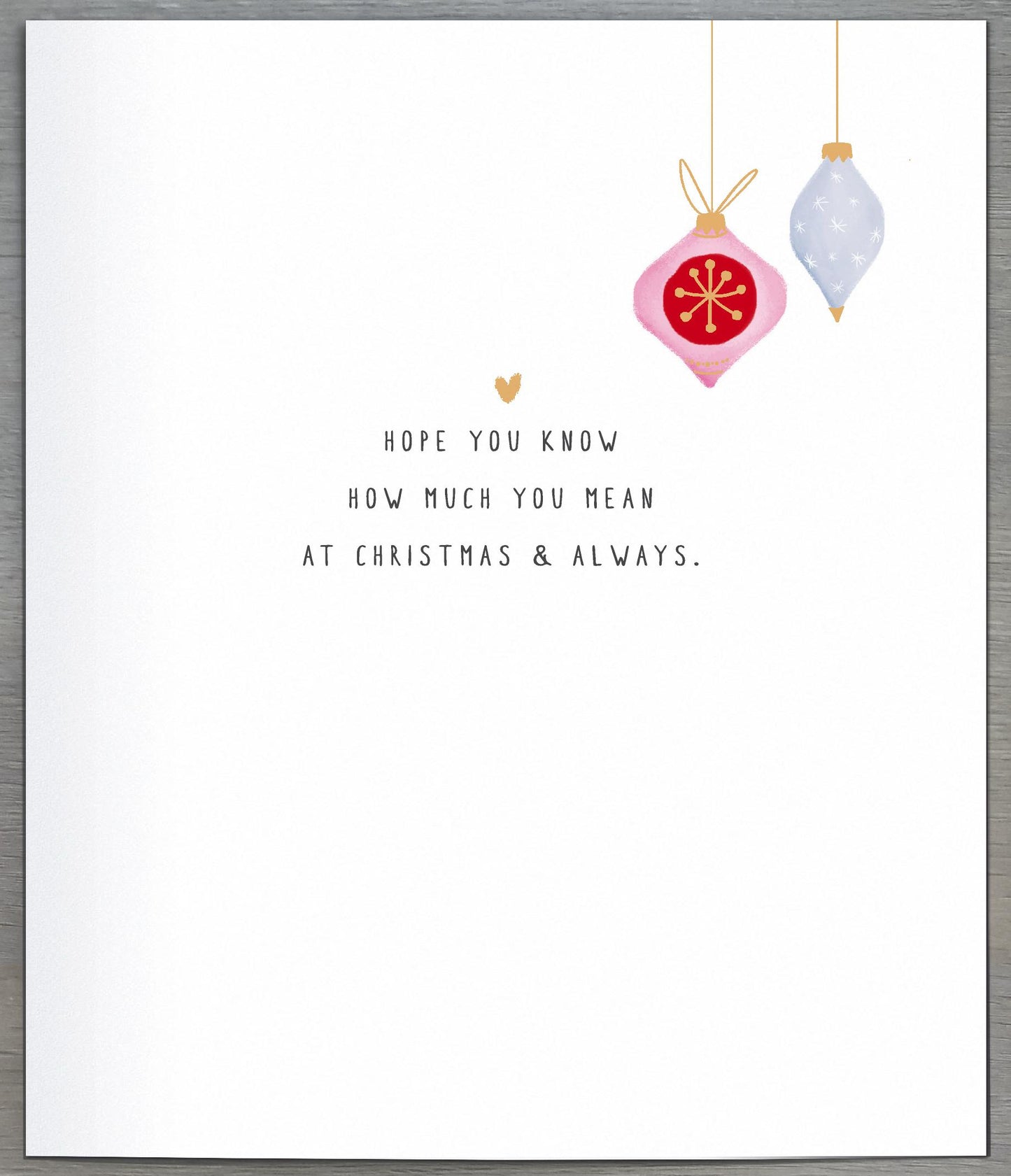 A Lovely Godmother Xmas Baubles Gold Foiled Christmas Card