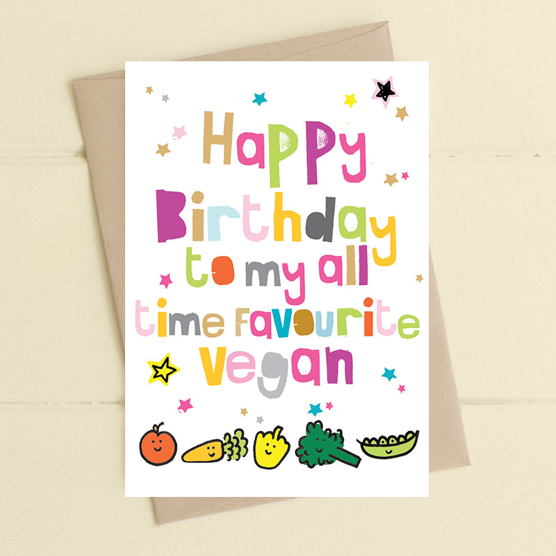Happy Birthday My Favourite Vegan Greeting Card