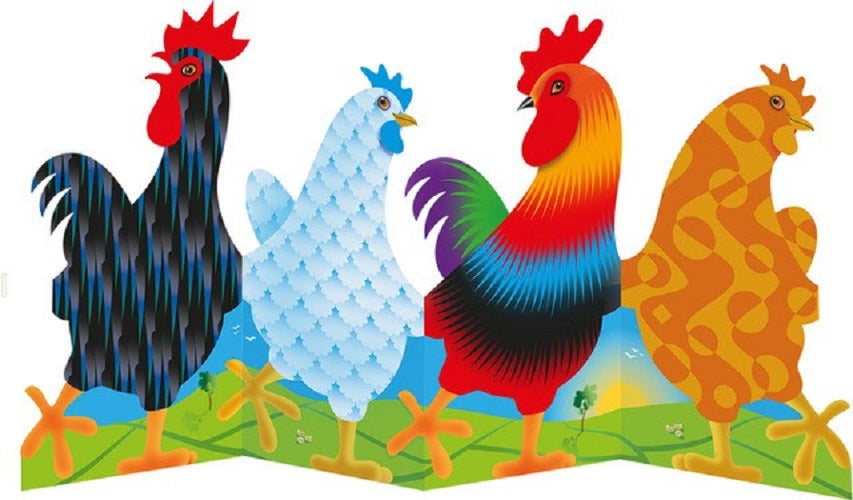 Doodle Doo Cockerels 3D Special Delivery Animal Greeting Card