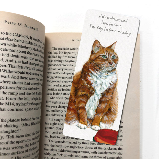 Little Dog Laughed Ginger Cat Feeding Bookmark