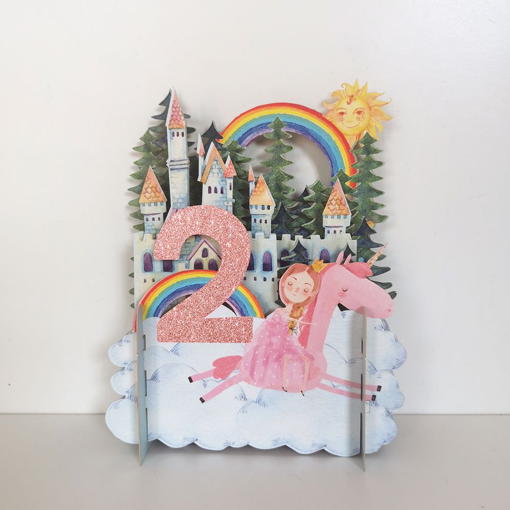 Girls 2nd Birthday Fairytale 3D Pop Up Birthday Greeting Card