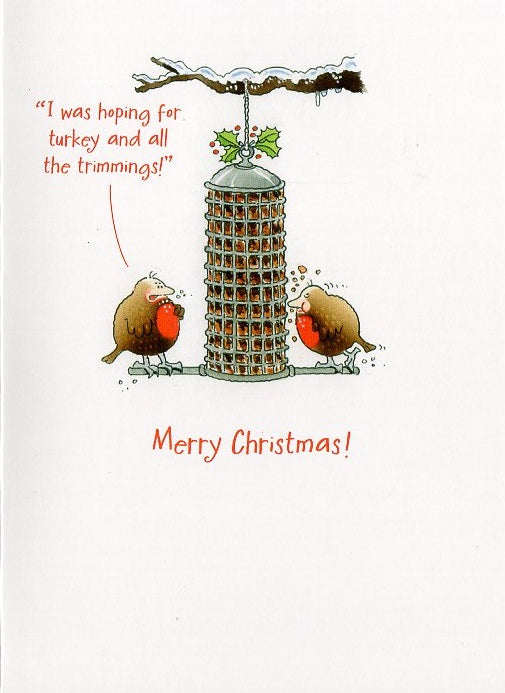 Birdwit Hoping For Turkey Funny Christmas Greeting Card