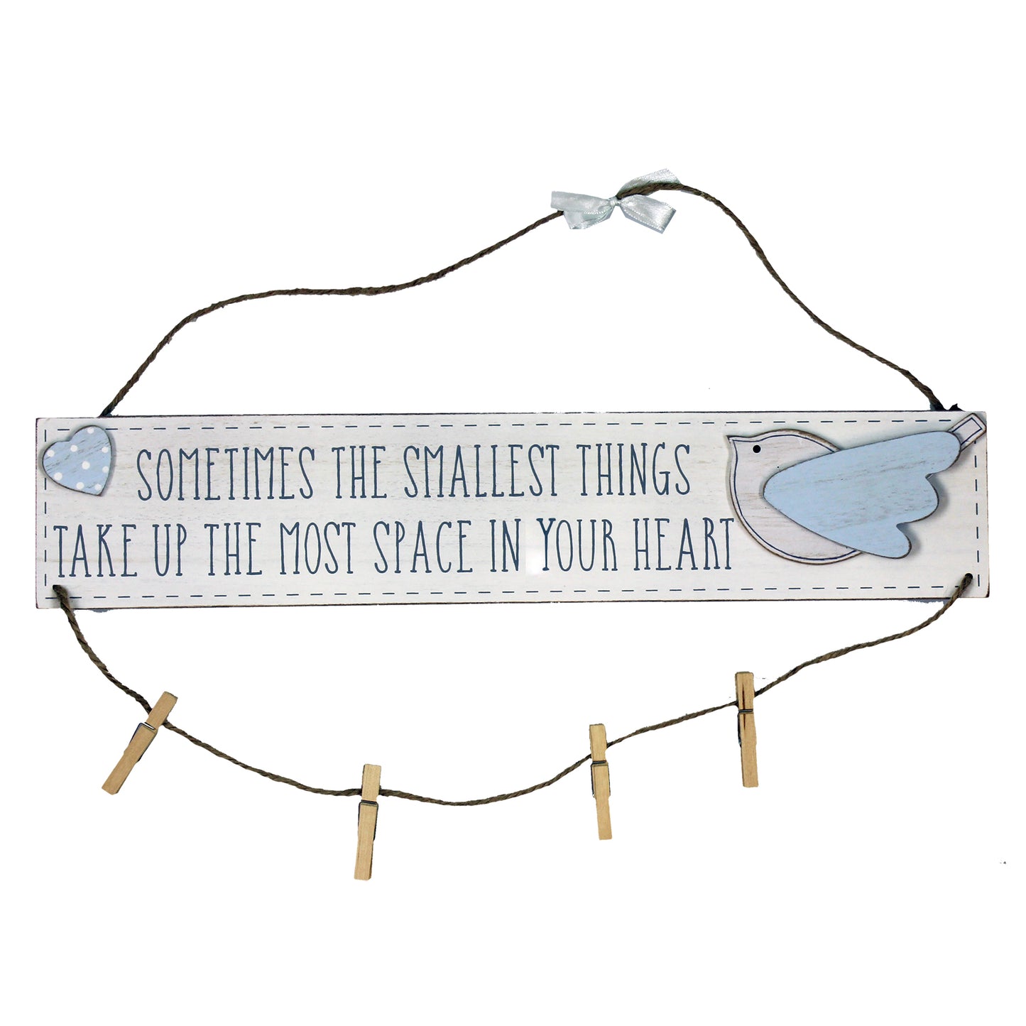 Petit Cheri Little Things Blue Hanging Plaque With Pegs