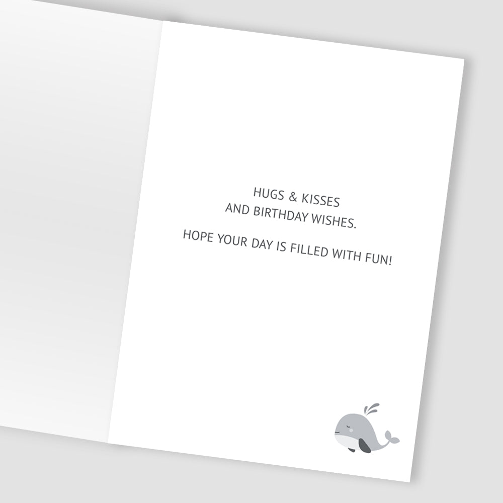 Girls 2nd Birthday Narwhals & Starfish Embellished Greeting Card