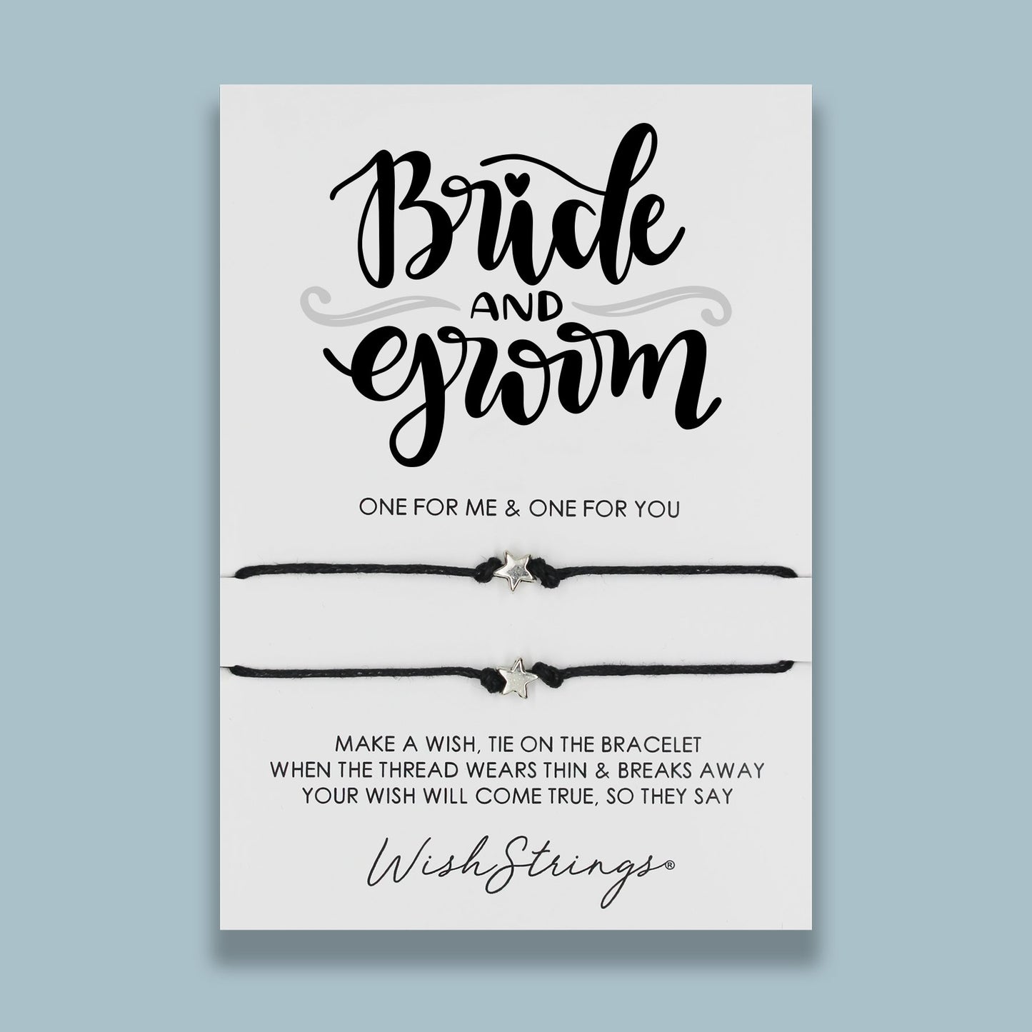Bride & Groom Wish String Bracelet Duo With Charms
