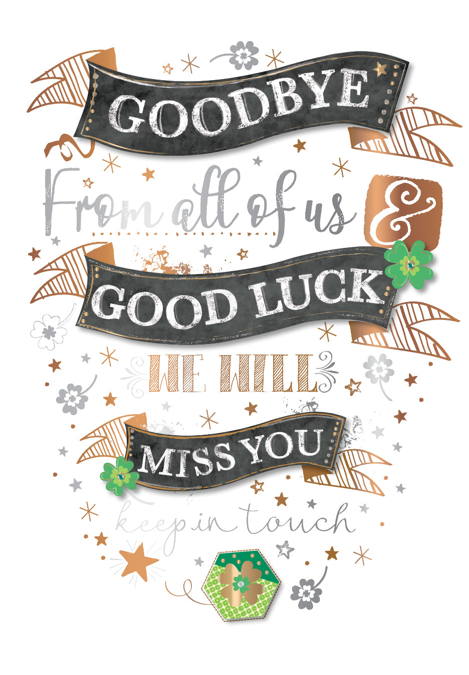 Goodbye From All Of Us Handmade Embellished Card