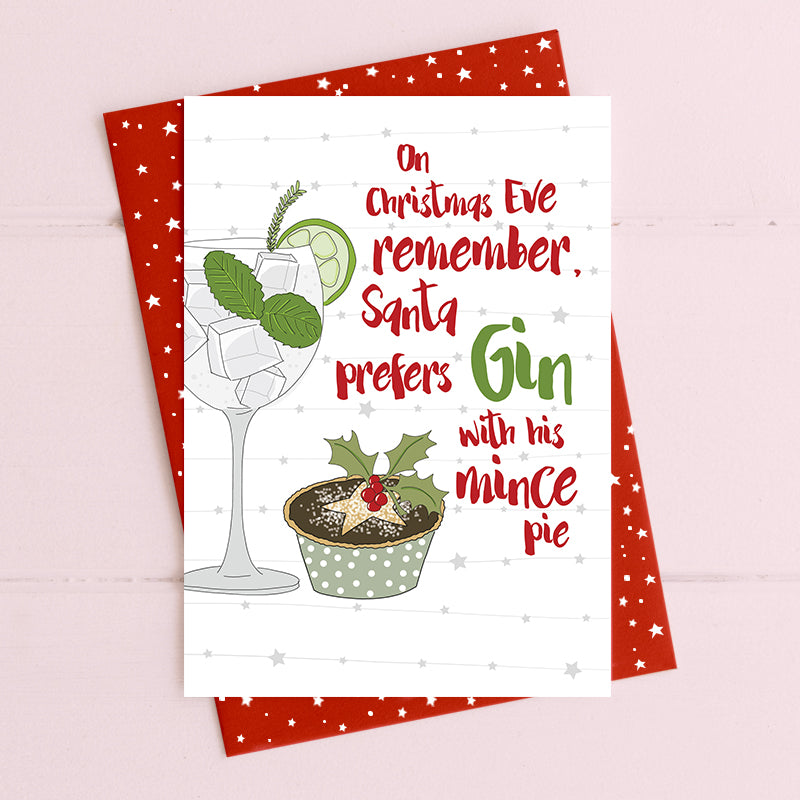 Santa Prefers Gin Christmas Card Gin-gle Bells Collection
