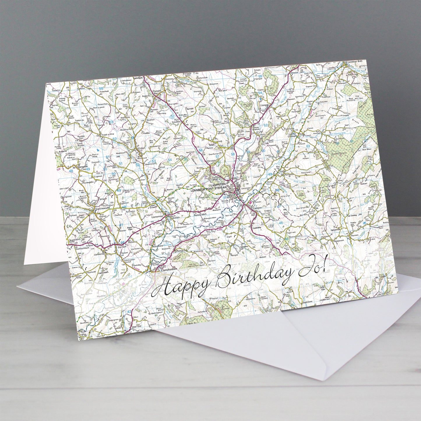 Personalised Present Day Map Card Add Any Name - Personalise It!