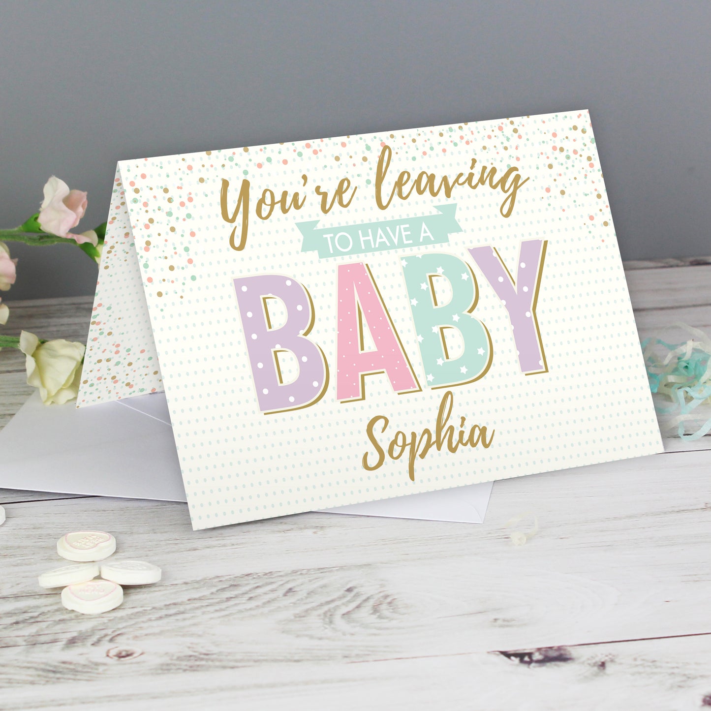 Personalised 'You're Leaving to Have a Baby' Card Add Any Name - Personalise It