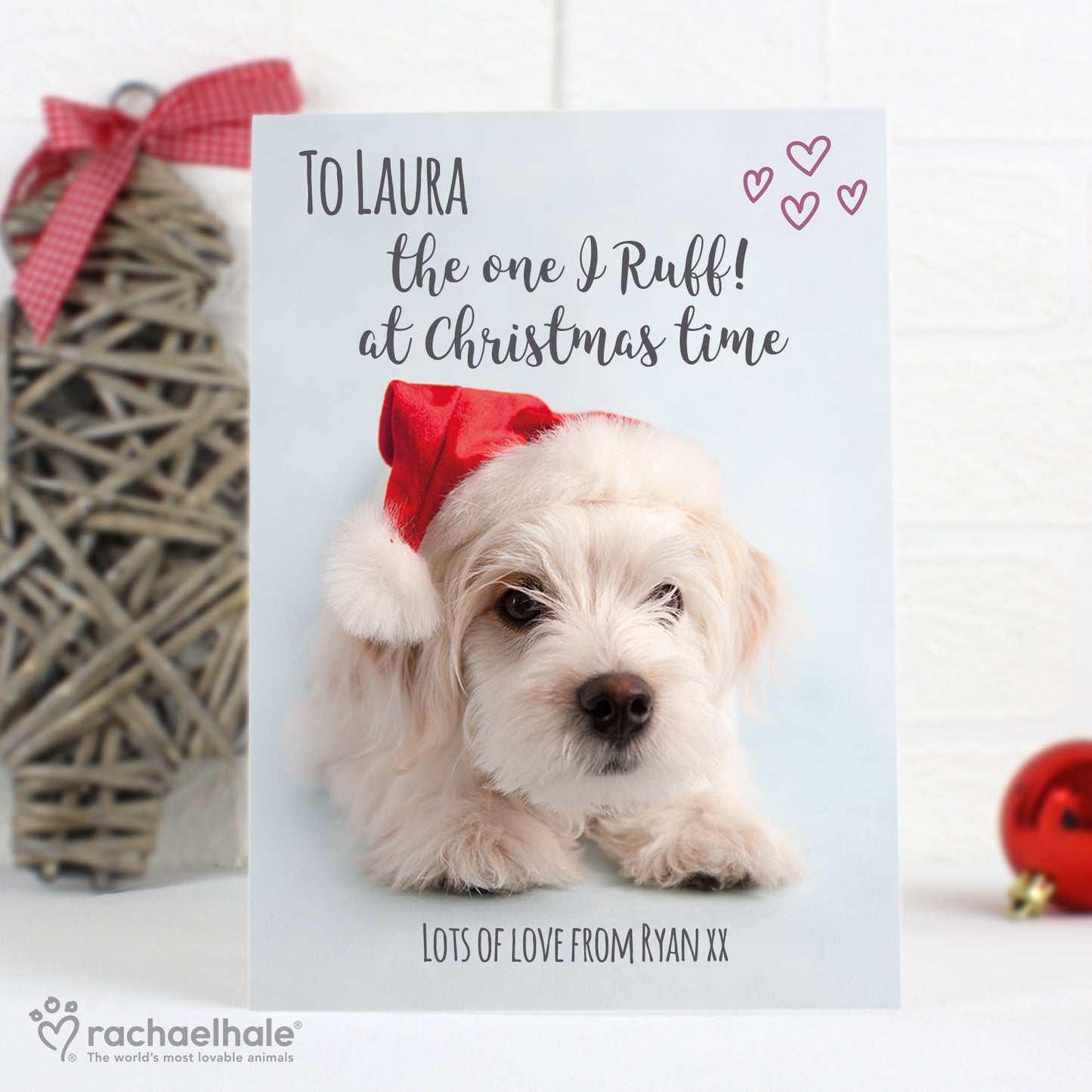 Personalised Rachael Hale Terrier Christmas Card Add Any Name - Personalise It!