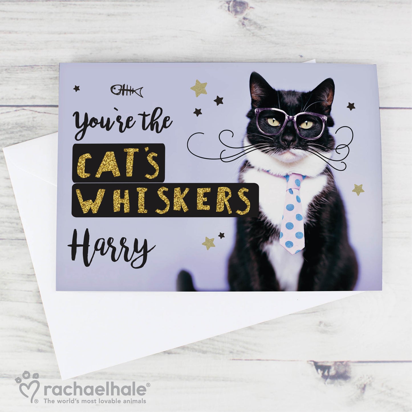 Personalised Rachael Hale Youre the Cats Whiskers Card Add Any Name - Personalise It!