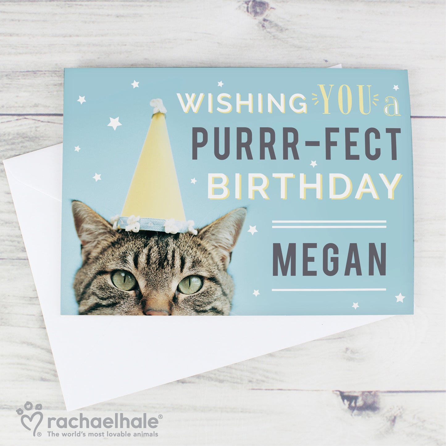 Personalised Rachael Hale Purr-fect Birthday Card Add Any Name - Personalise It!