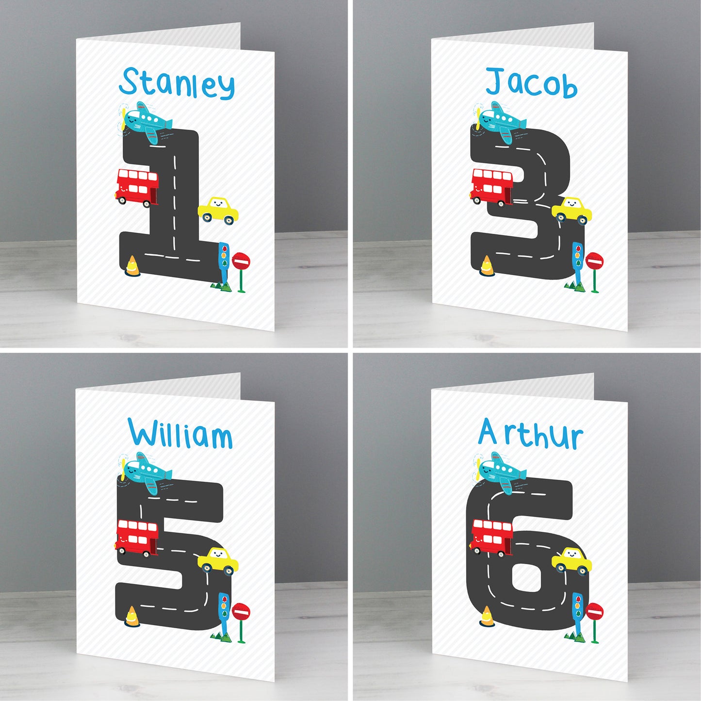 Personalised Vehicles Birthday Card Add Any Age & Name - Personalise It!